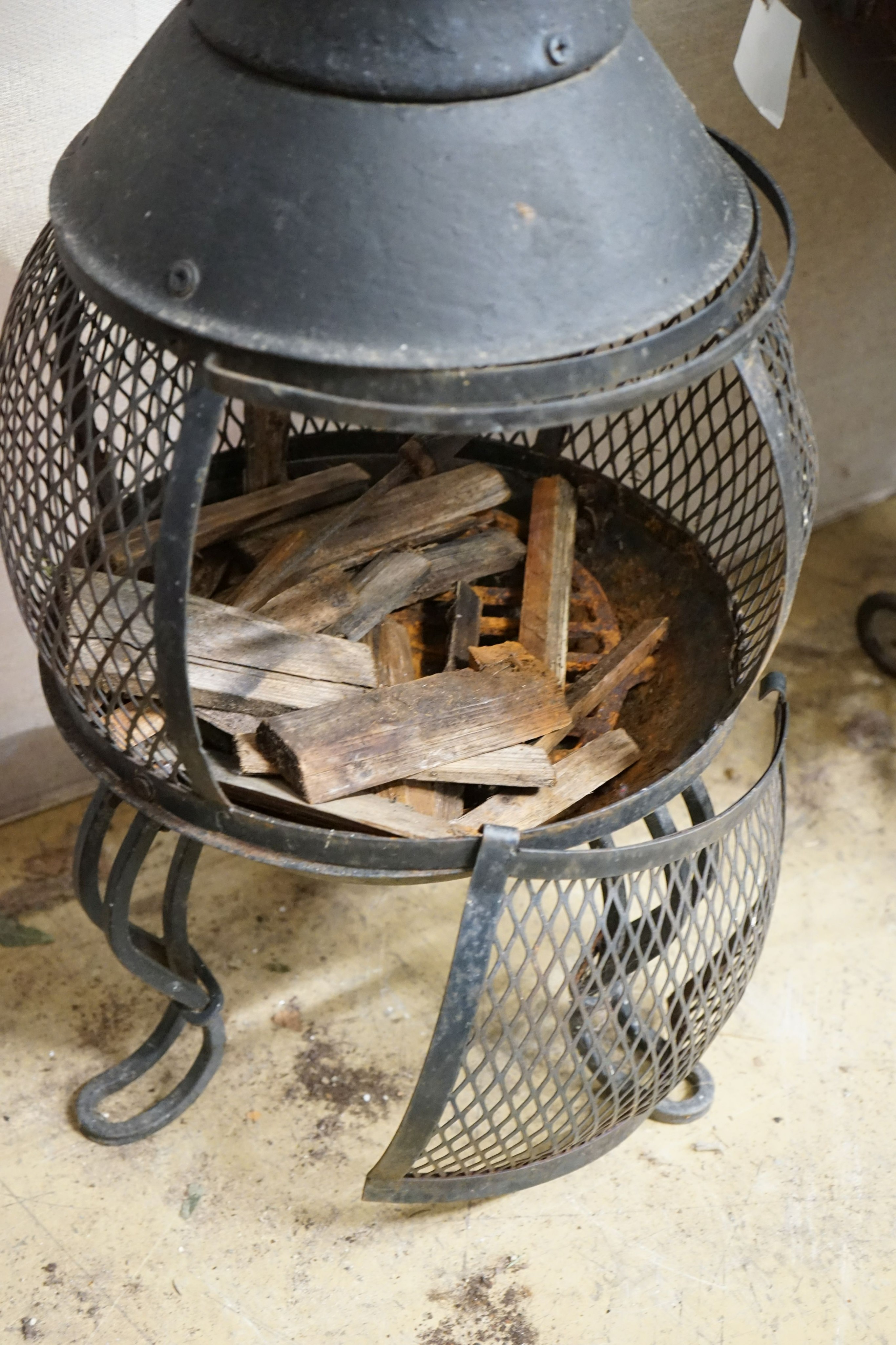 A cast iron chiminea, height 90cm